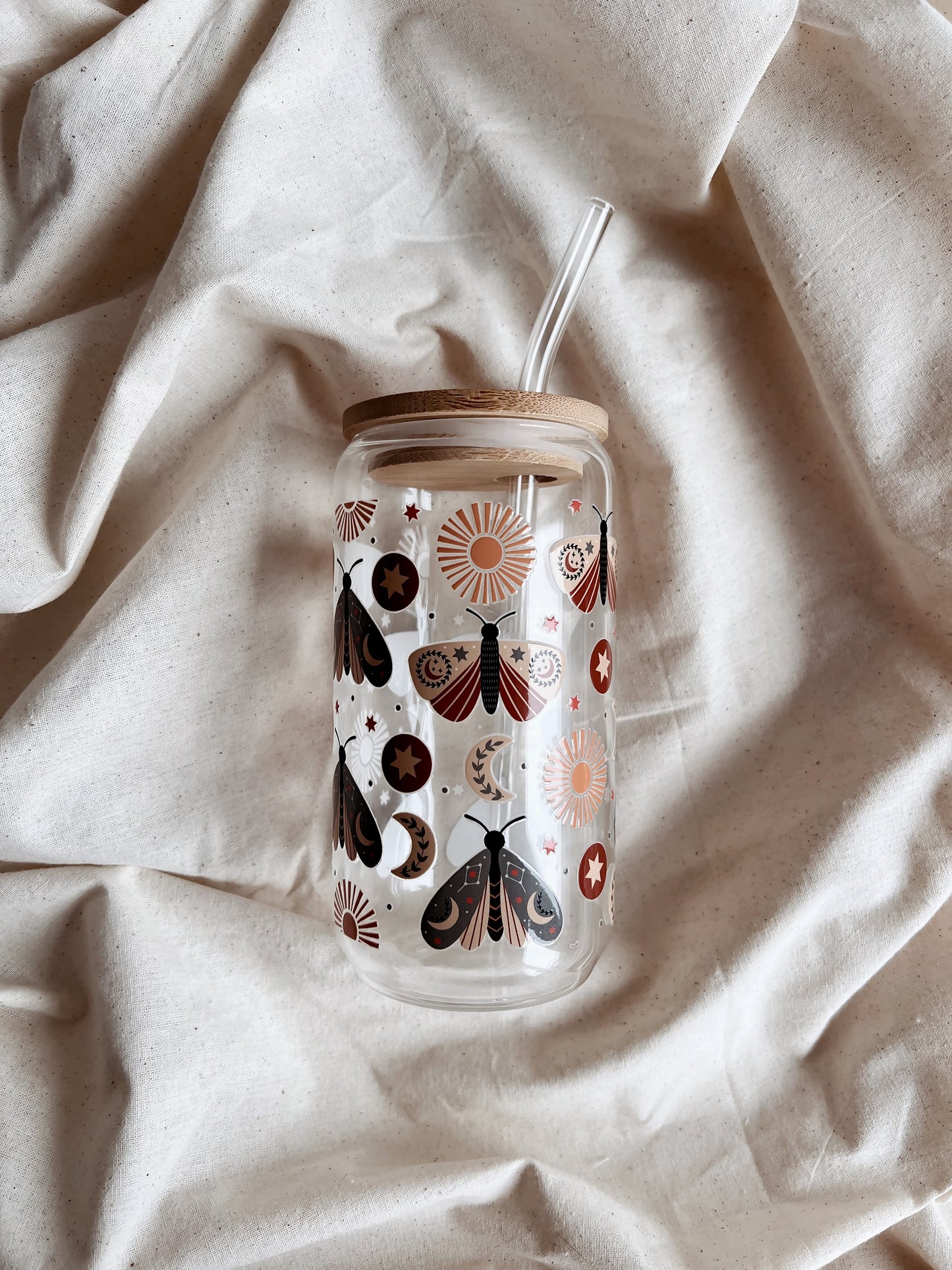 Glass Tumbler Boho butterflies