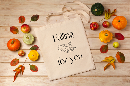 Tote bag Falling for you quote