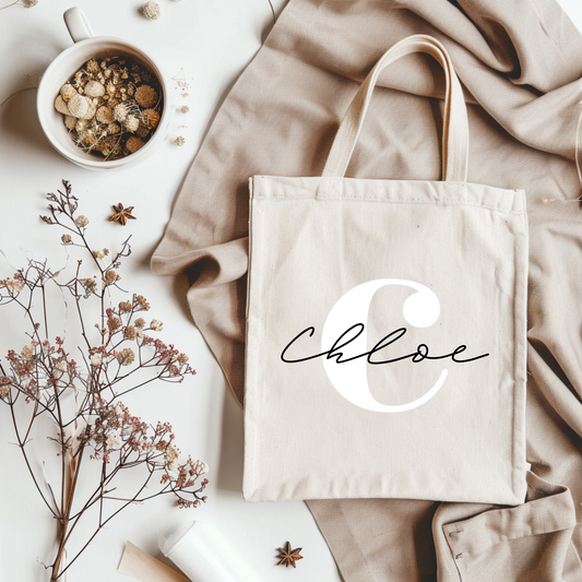 Customizable Tote Bag (Chloe font)