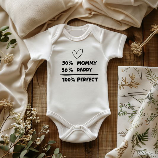 Romper 50% Mommy 50% daddy 100% perfect