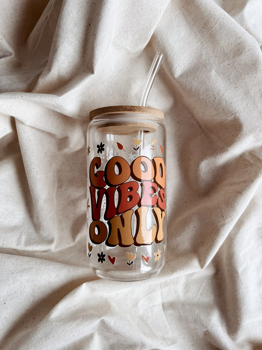 Glass Tumbler Boho Good vibes