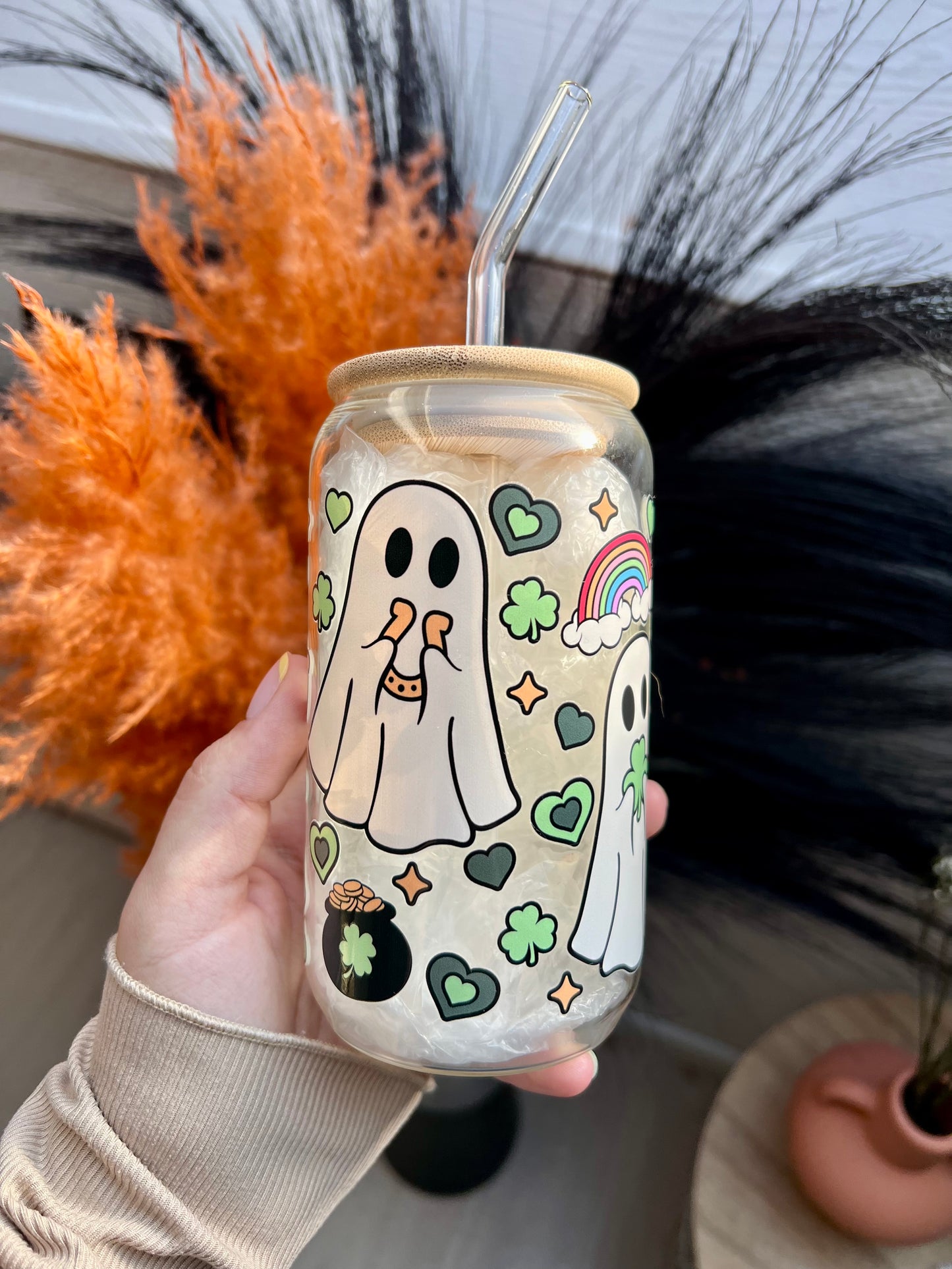 Glass tumbler lucky ghosts