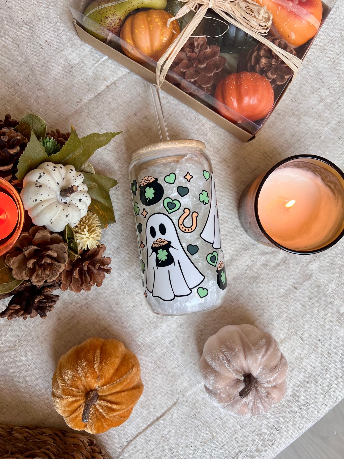 Glass tumbler lucky ghosts