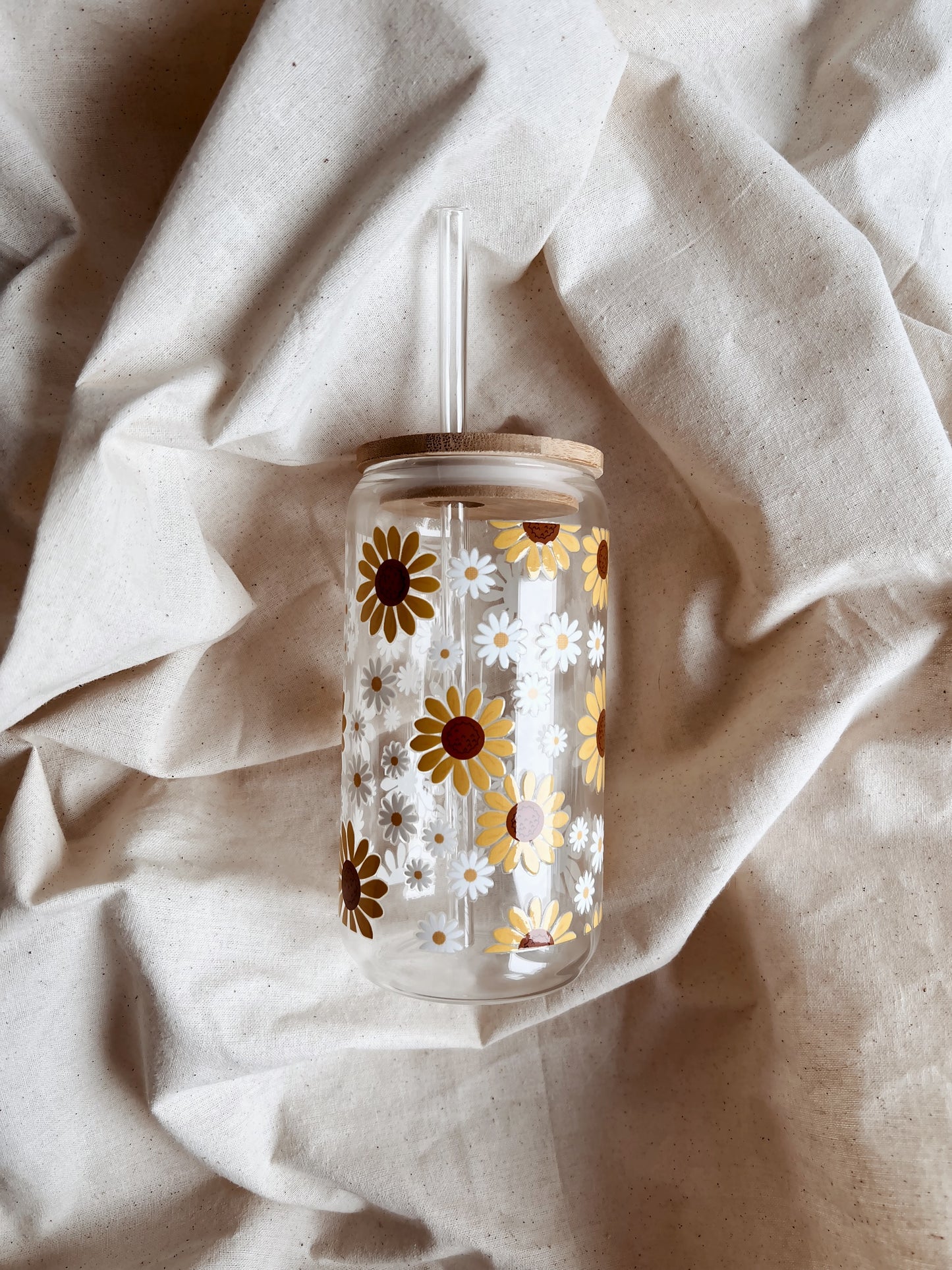 Glass Tumbler Sunflowers