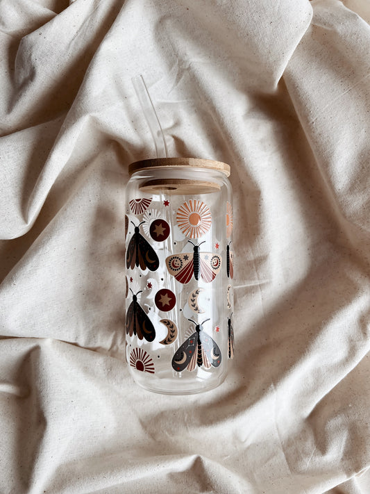 Glass Tumbler Boho butterflies