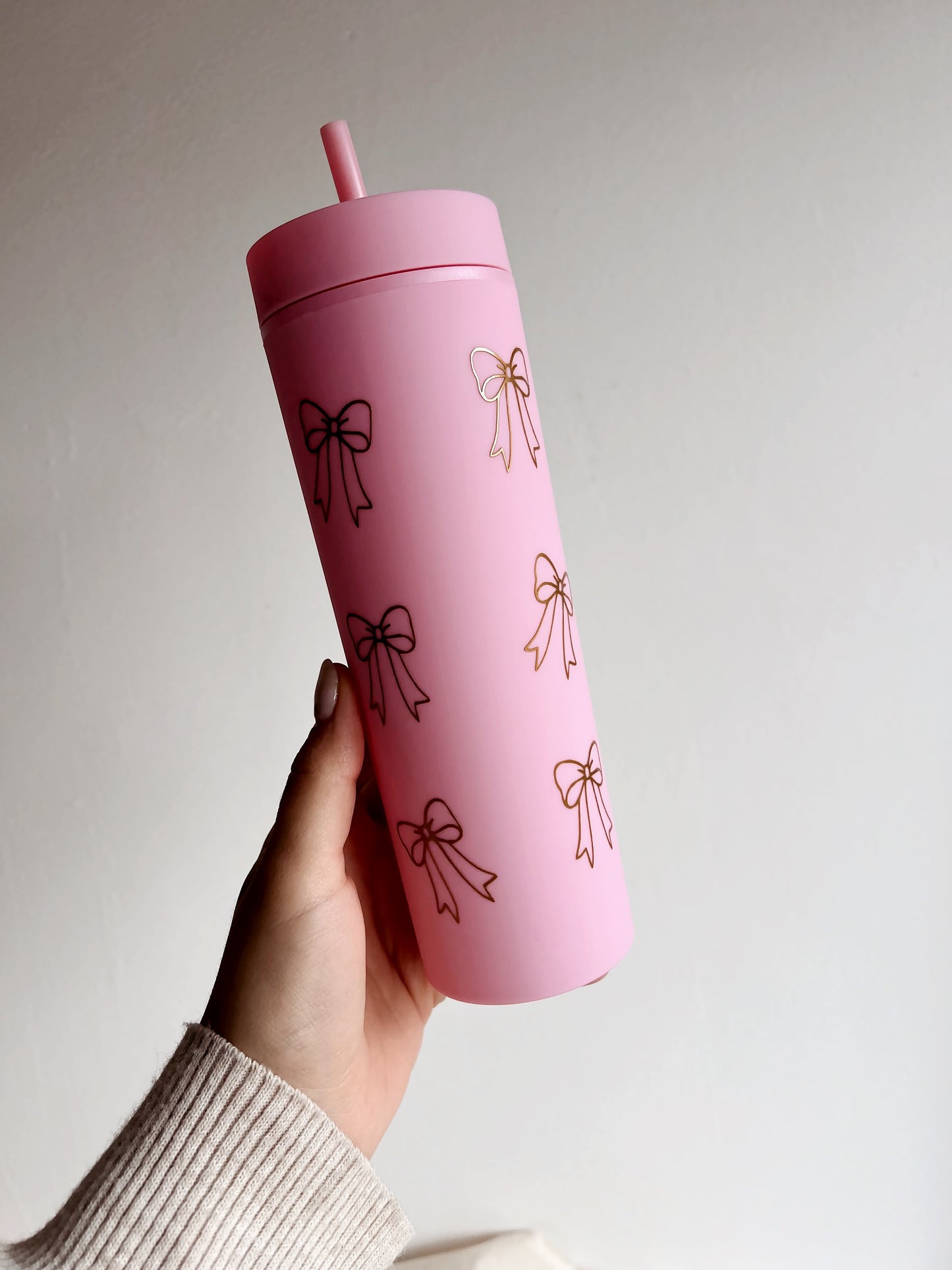 Tumbler Cup gold bows