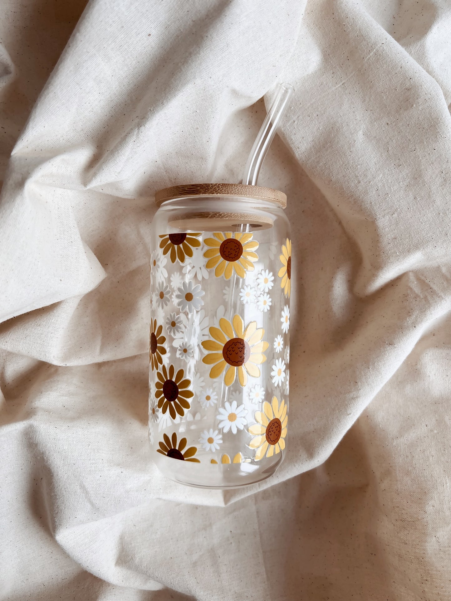 Glass Tumbler Sunflowers