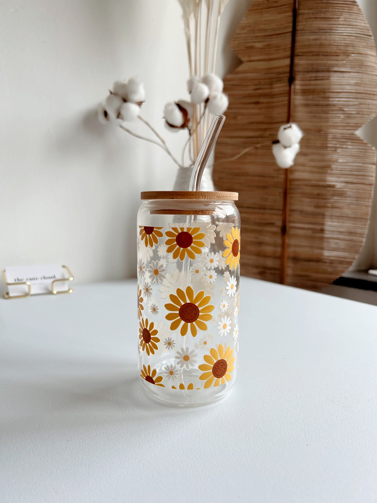 Glass Tumbler Sunflowers