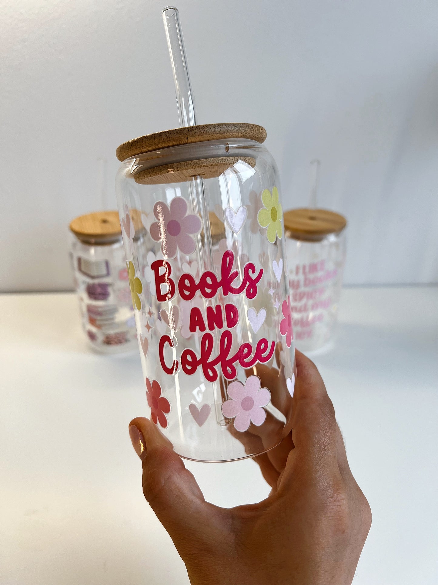 Glass Tumbler Books and coffee