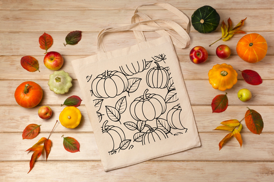 Tote bag Pumpkins outlines