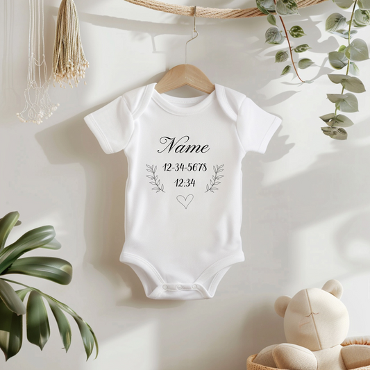 Customizable Romper Name, Date & Time